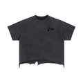 Vintage Wash Boxy Distressed Hem T-Shirt